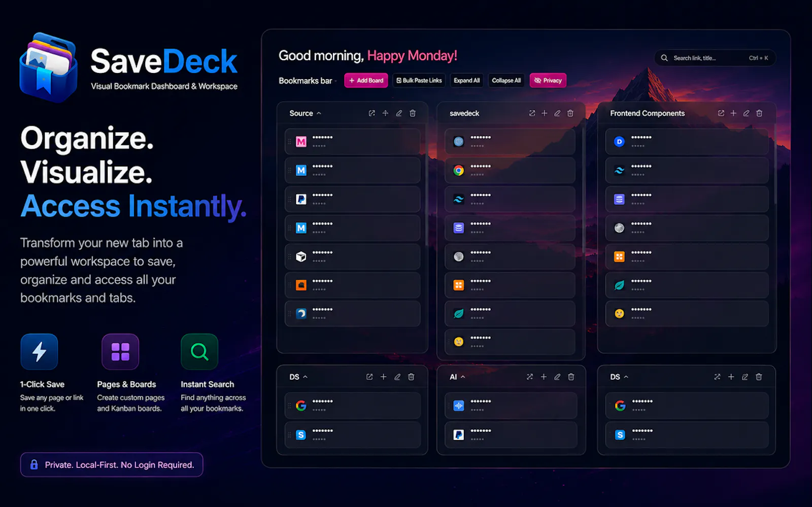 SaveDeck — Visual Bookmark Dashboard screenshot 4
