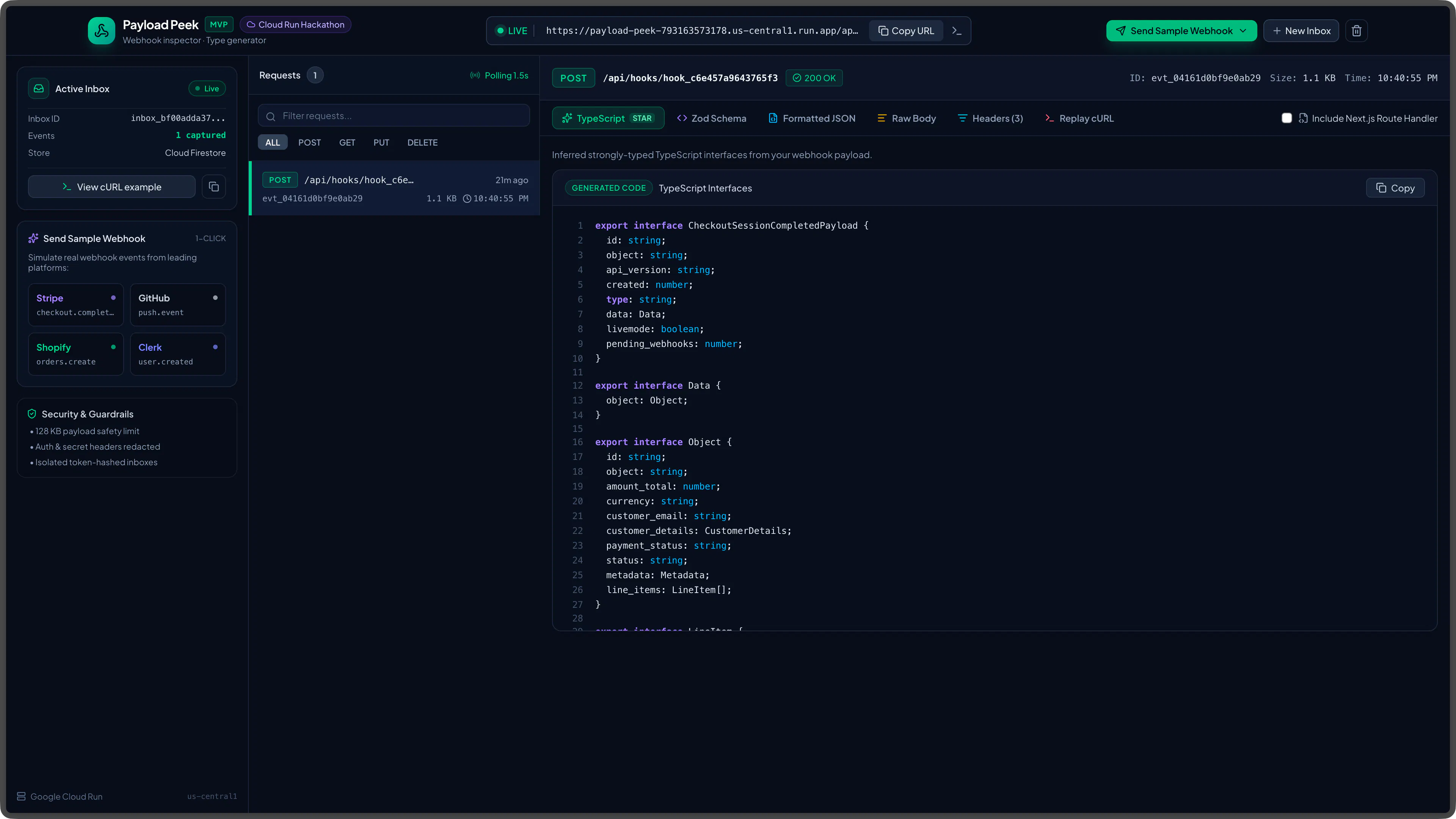 Payload Peek screenshot 1