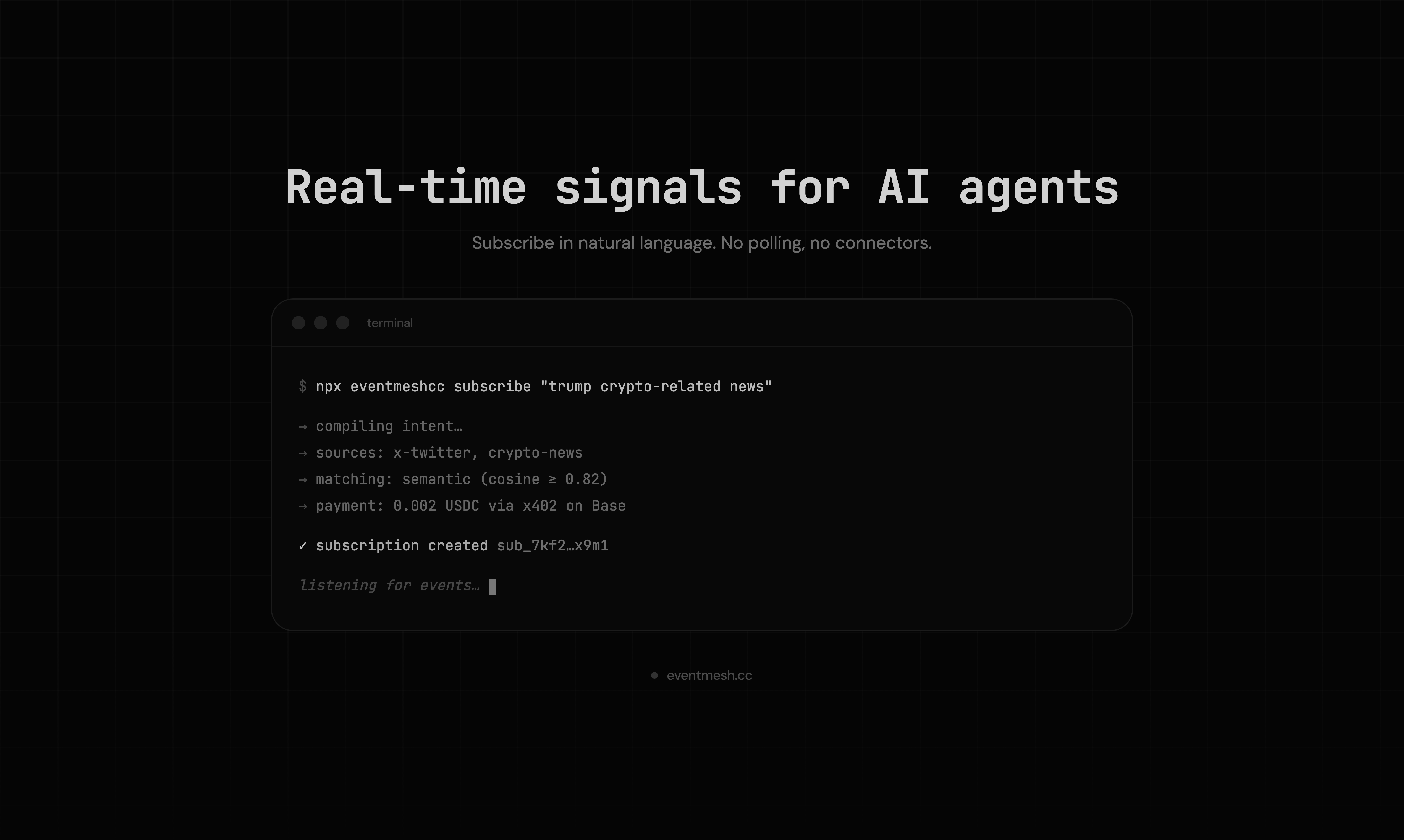 Eventmesh - Main product screenshot demonstrating key features and user interface