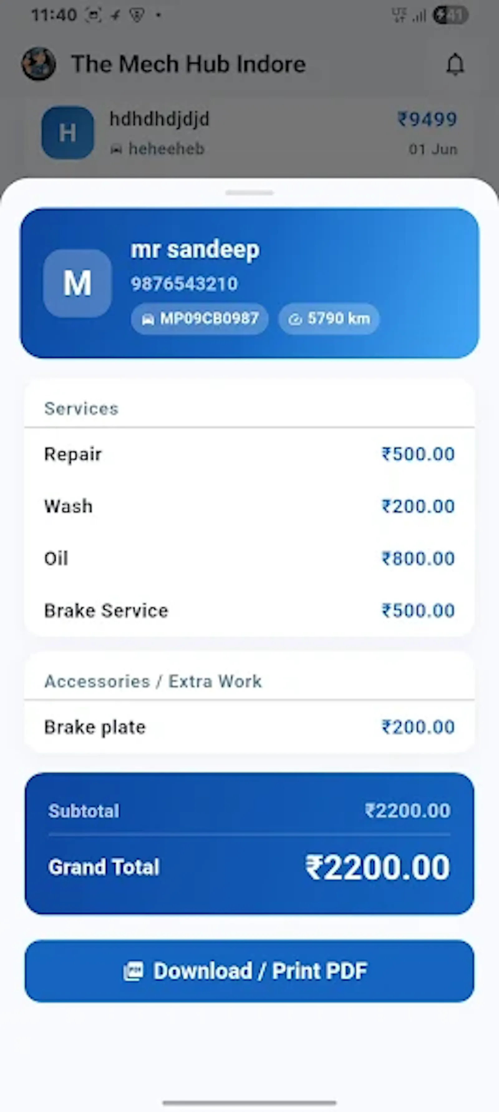 Garage Invoice – Billing App screenshot 3