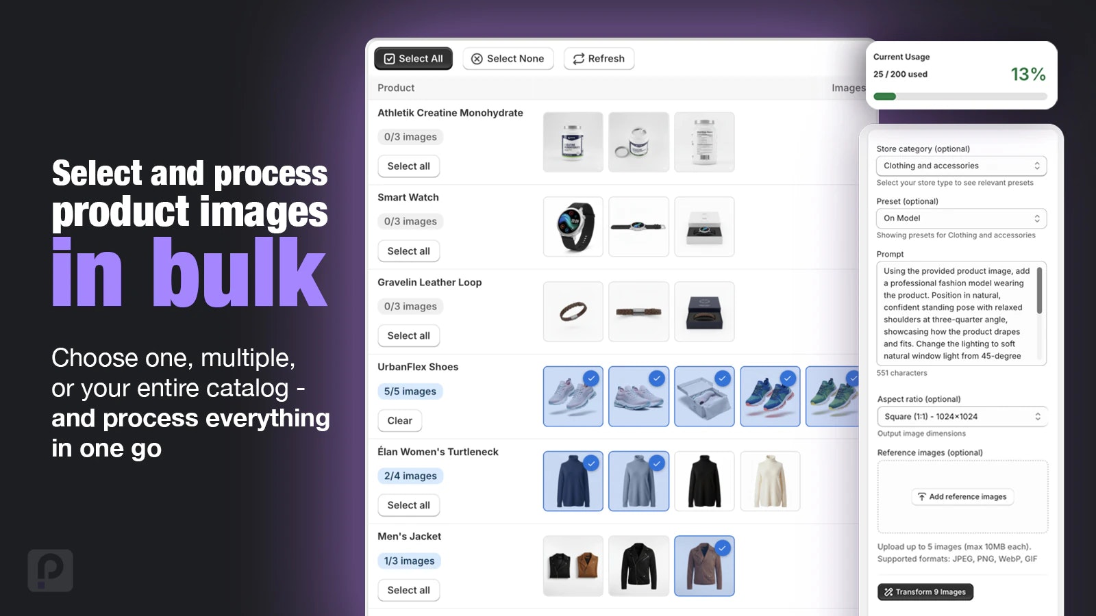 Phora AI Product Image Editor (Shopify) - Screenshot 2 showing product features and functionality