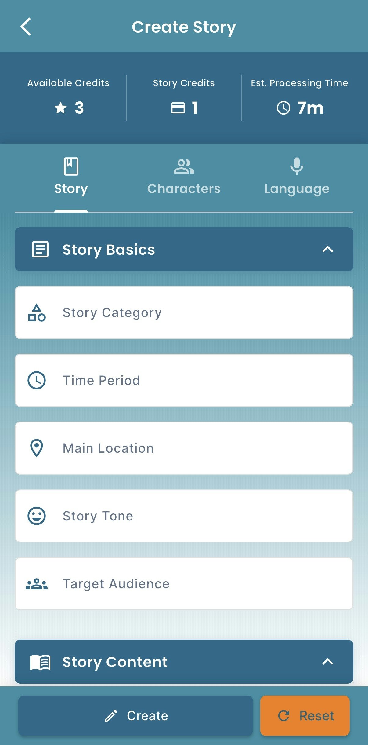 Story Teller - Screenshot 2 showing product features and functionality