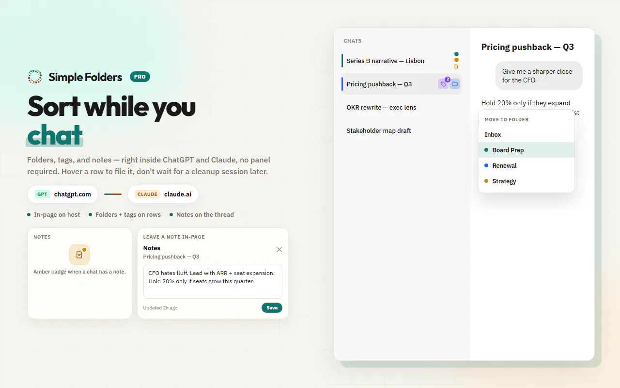 Simple Folder: Organize your AI Chats gallery image
