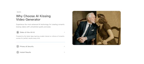 AI kissing video generator gallery image