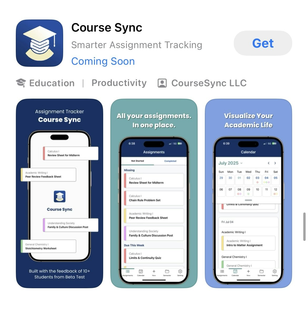 Course Sync - Assignment Tracker screenshot 1