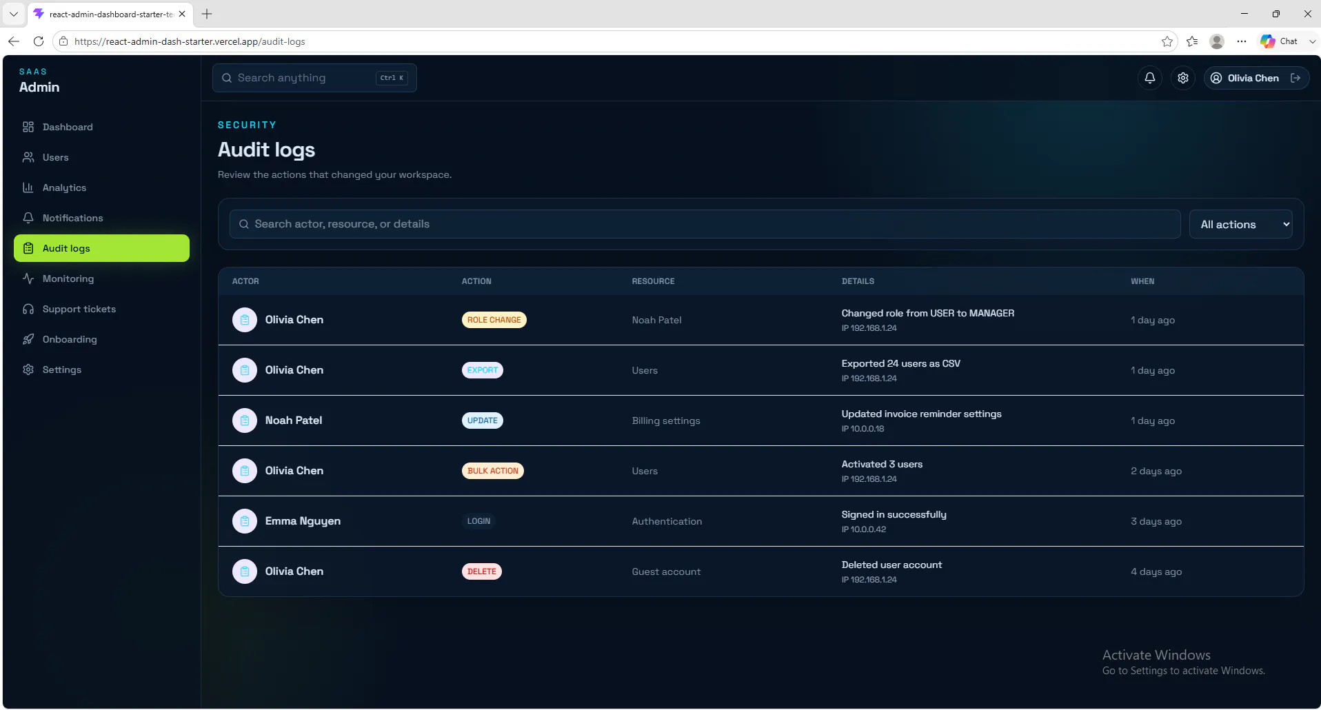 React Admin Dashboard Starter gallery image