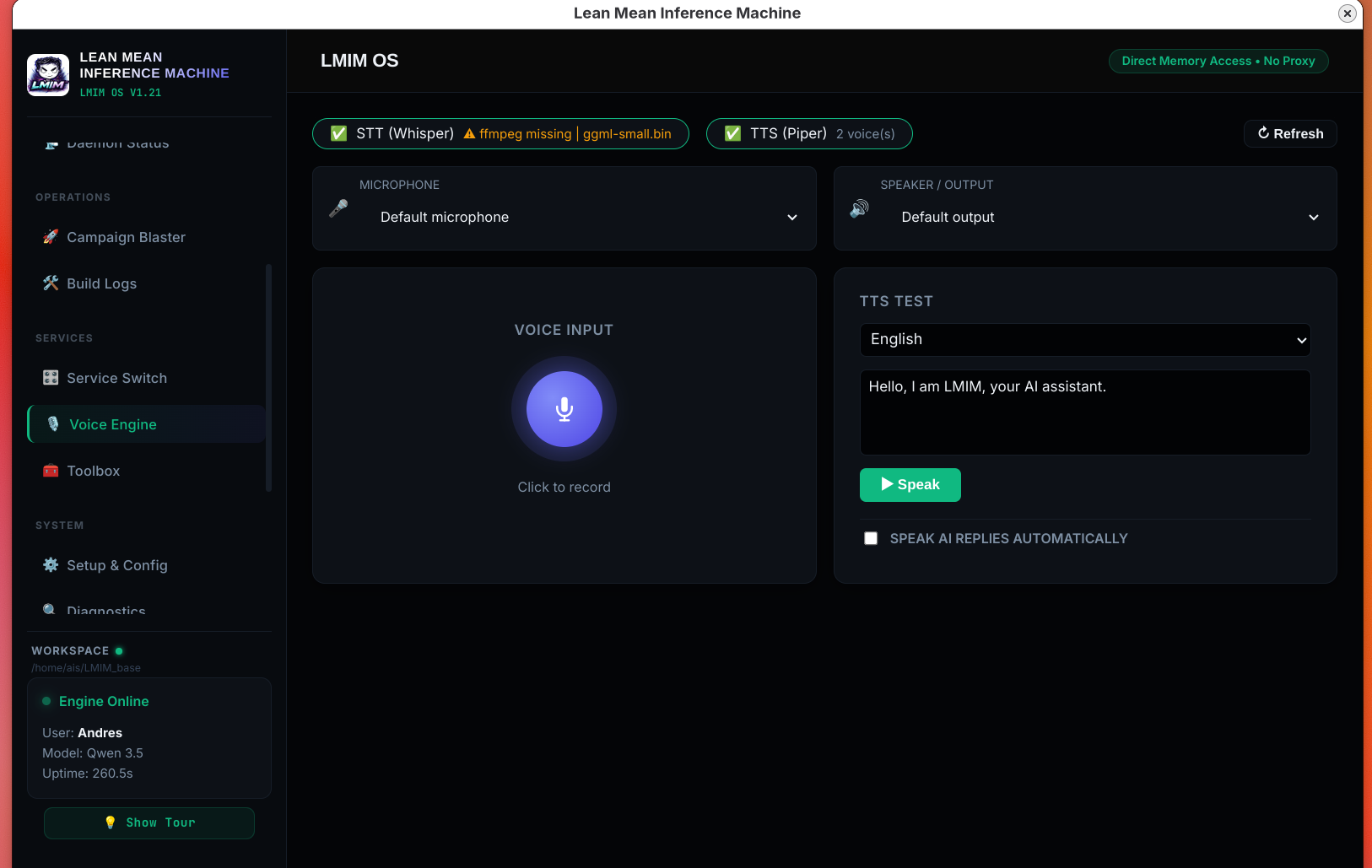 LMIM OS v2.1 'Tezcat · Sharpened gallery image