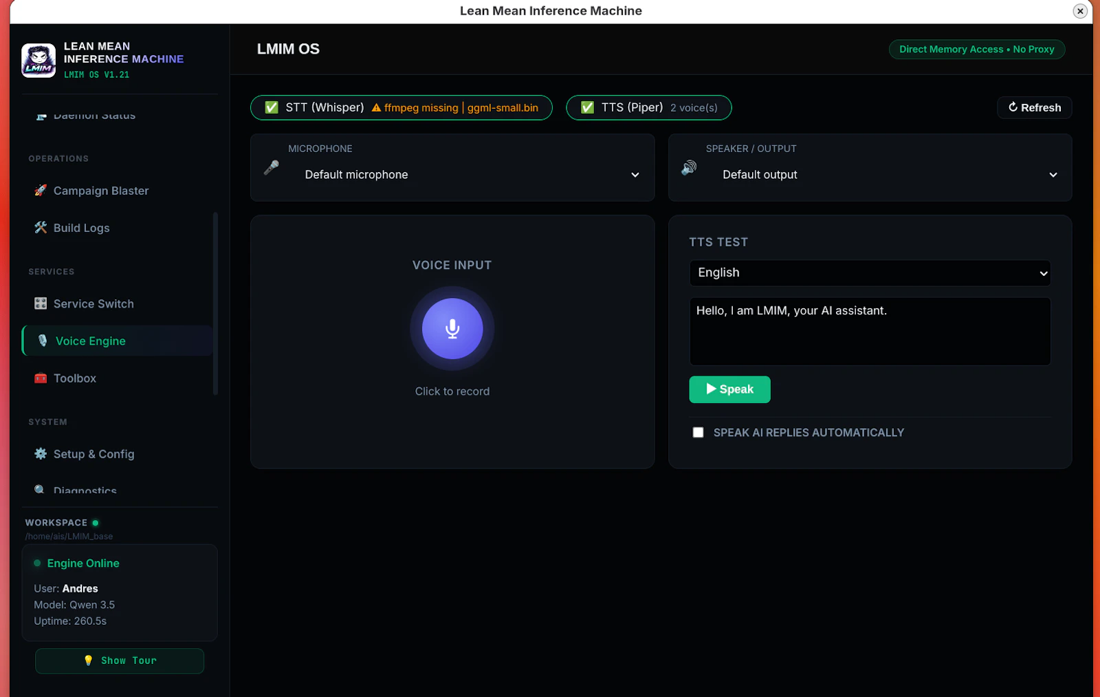 LMIM OS v2.1 'Tezcat · Sharpened screenshot 2