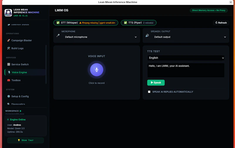 LMIM OS v2.1 'Tezcat · Sharpened screenshot 2