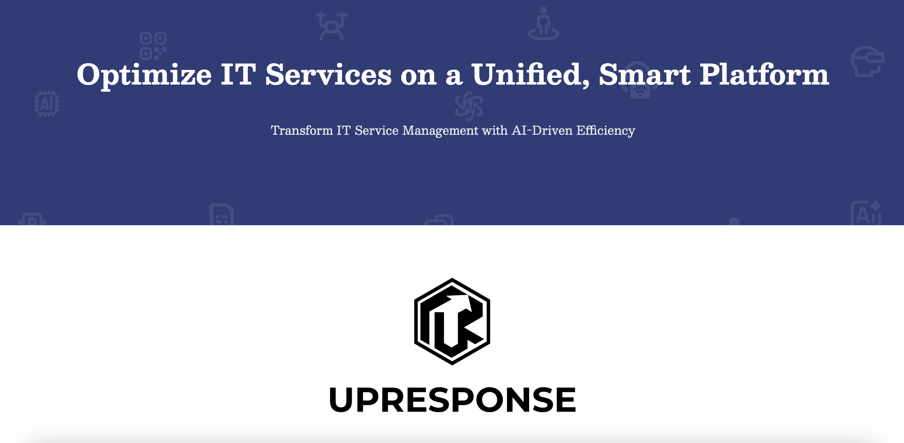 Mídia 1 de UpResponse.io - A plataforma ITSM movida a IA que transforma TI suporta