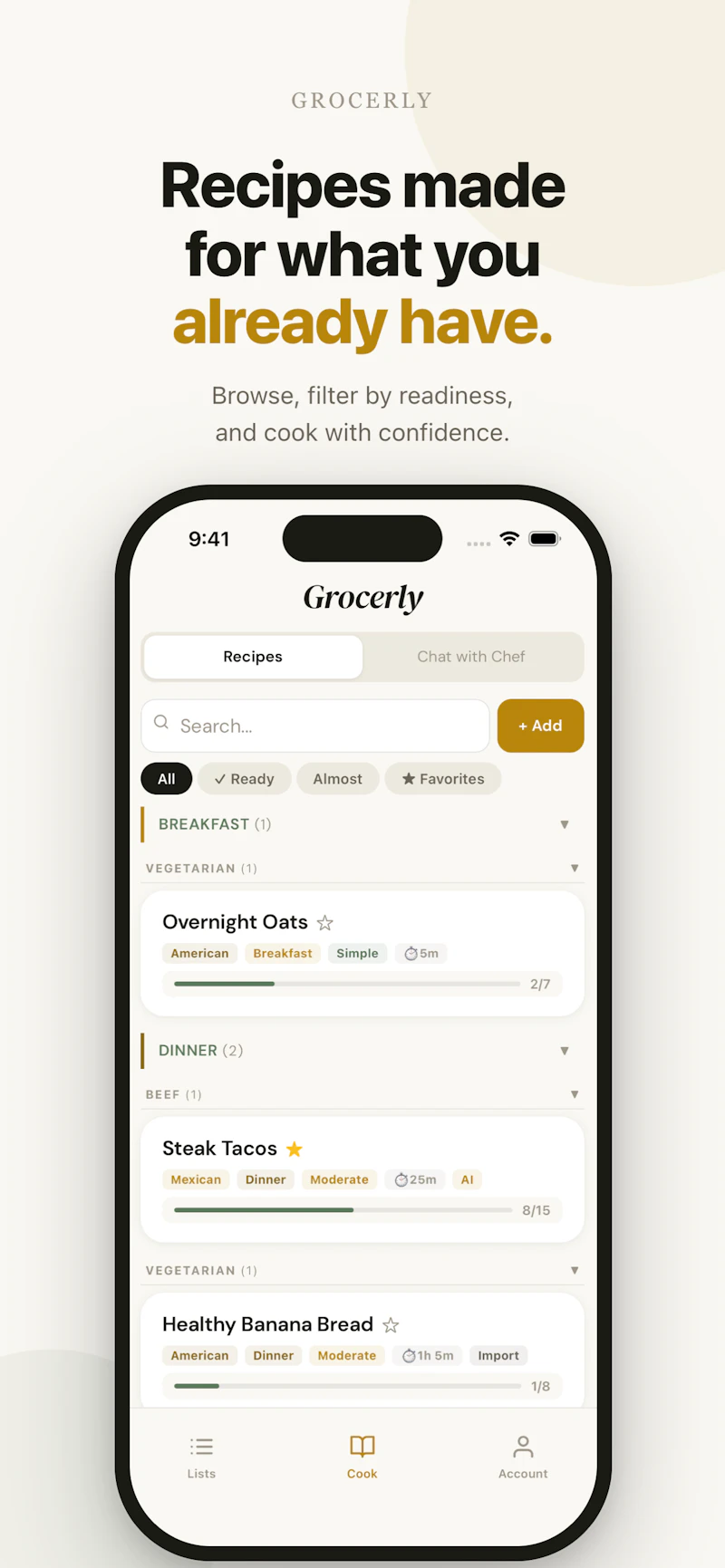 Grocerly: AI Recipe & Grocery screenshot 2
