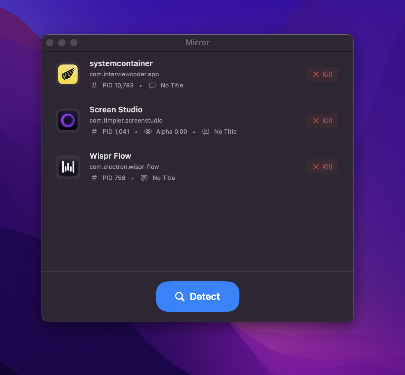 Mirror - Main product screenshot demonstrating key features and user interface