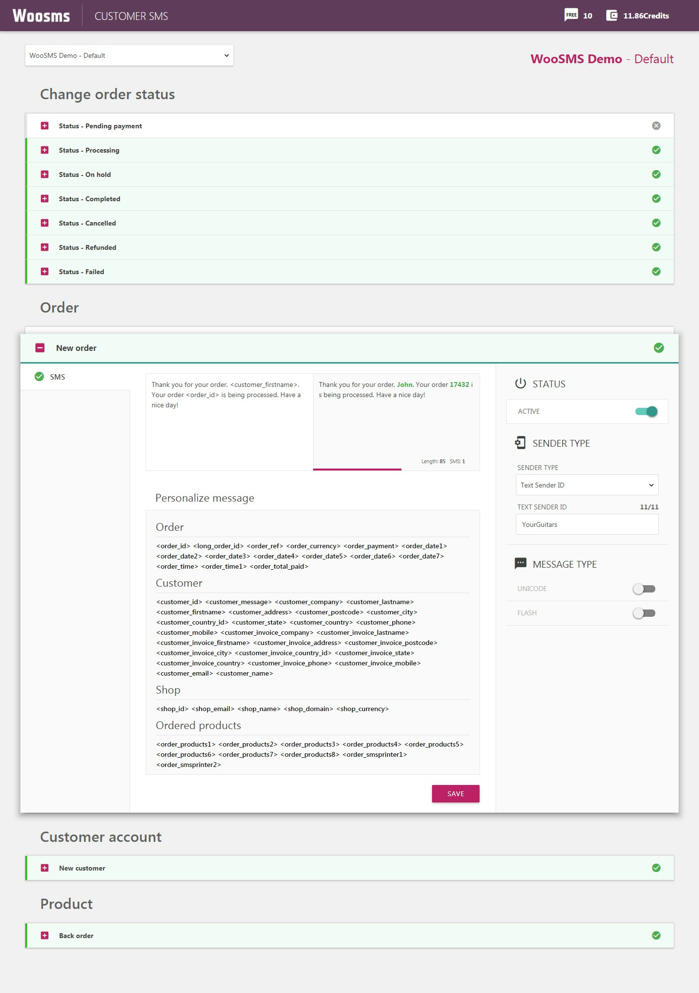 WooSMS - SMS plugin for WooCommerce gallery image