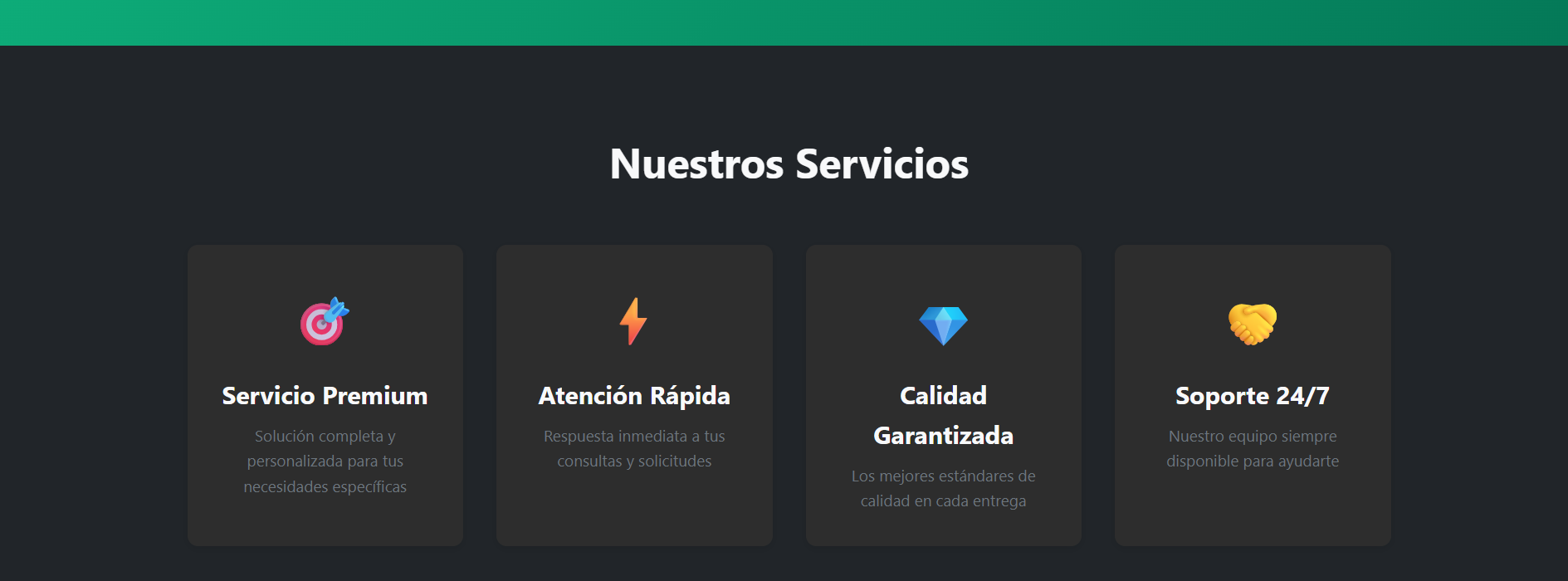Landing Page - Negocio Moderno - Screenshot 2 showing product features and functionality