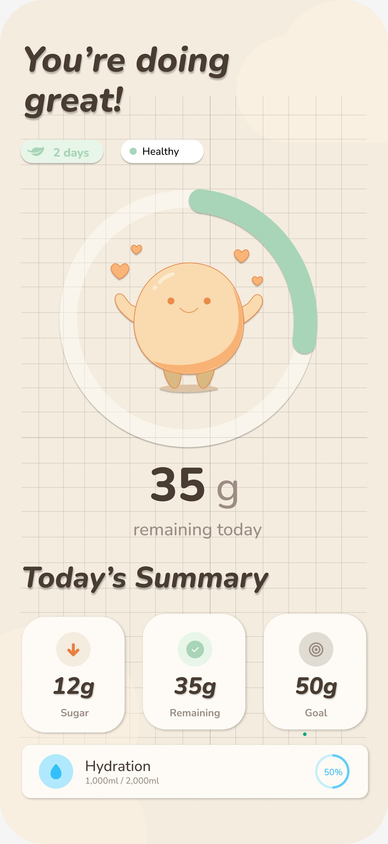 SugarPal: Quit Sugar & Detox - Screenshot 2 showing product features and functionality