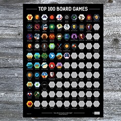 Top 100 Board Games Scratch Poster