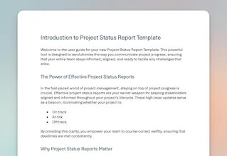 Project Status Report Template & Guide gallery image