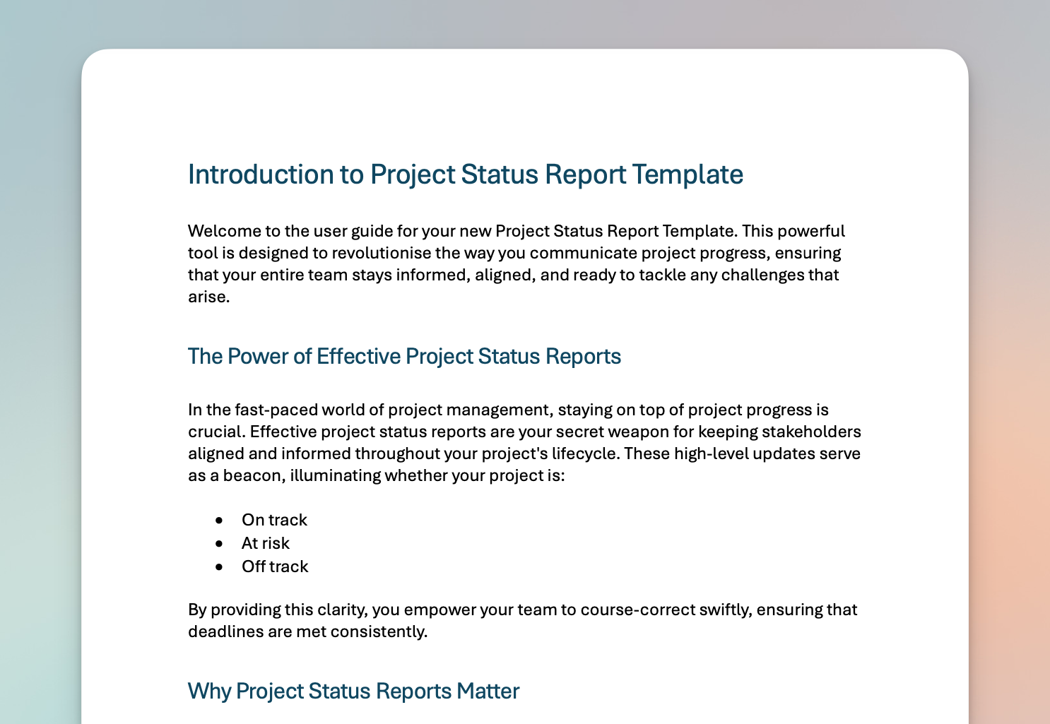 Project Status Report Template & Guide media 3
