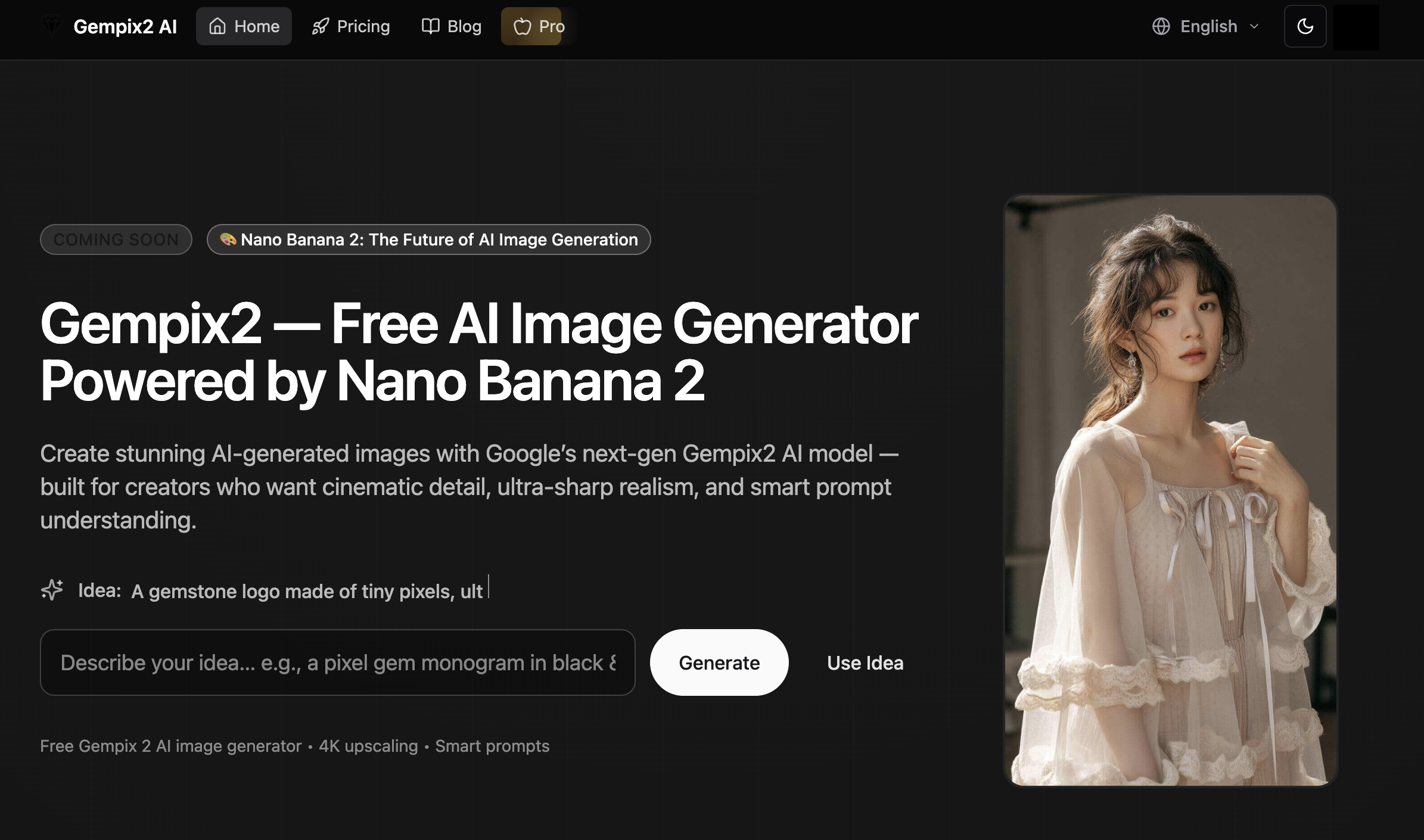 Gempix 2 AI Image Generator - Main screenshot showing features and interface
