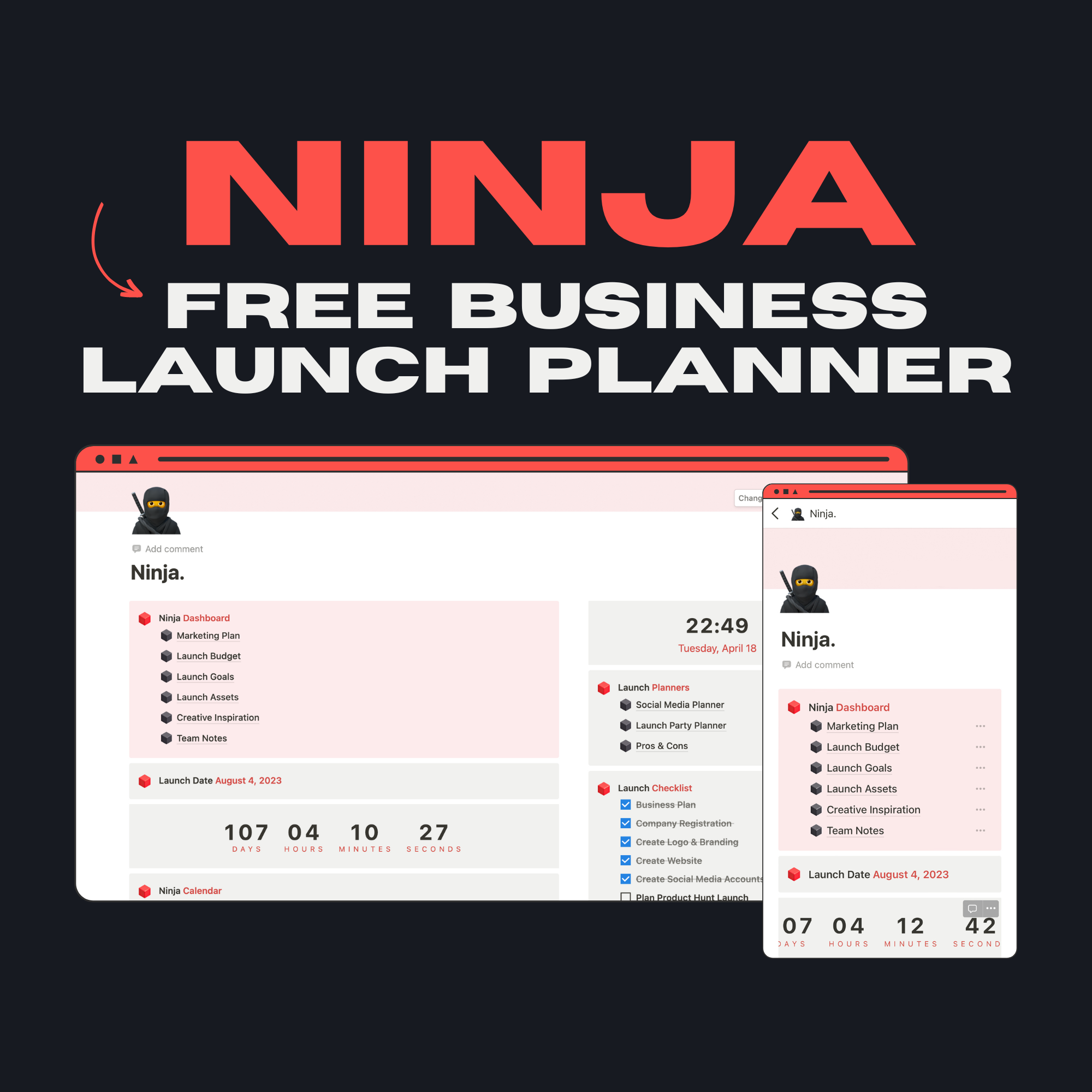 Ninja Notion Launch Planner