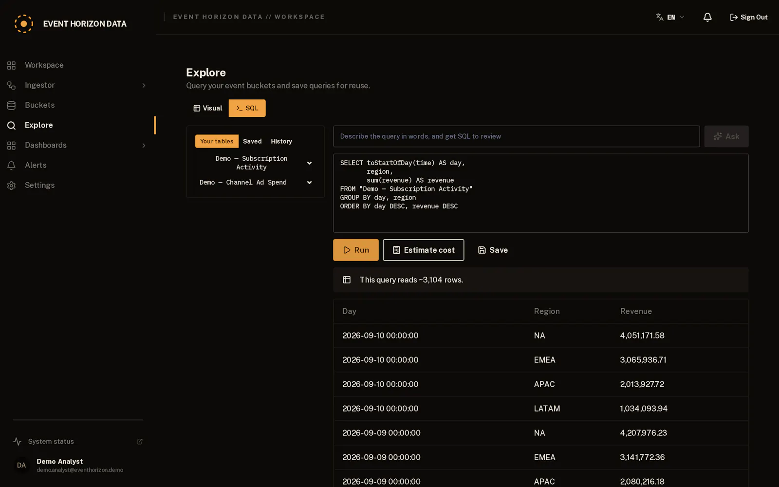 Event Horizon Data screenshot 4