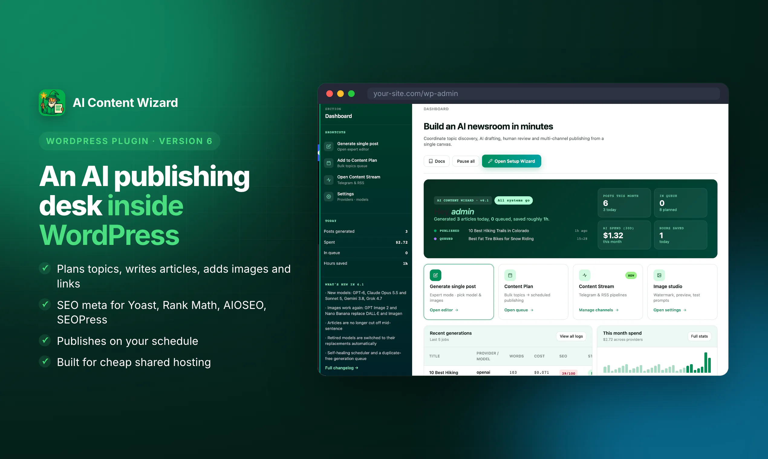 AI Content Wizard for WordPress gallery image