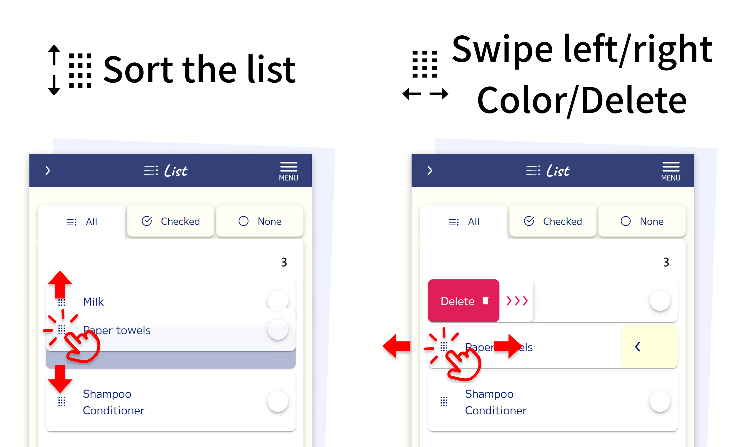 Lista de compras - responsable - Aplicación de lista de compras simple con almacenamiento del historial de compras. media 2