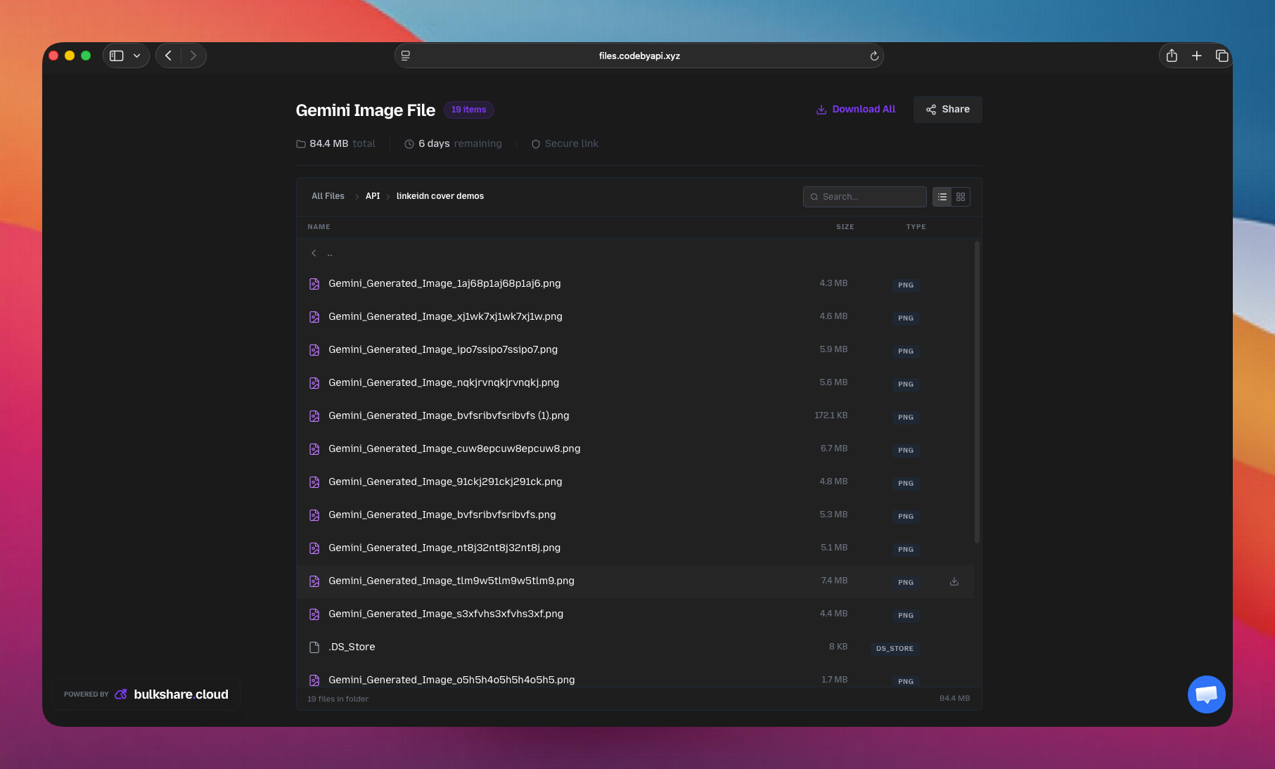 bulkshare.cloud - Screenshot 4 showing product features and functionality