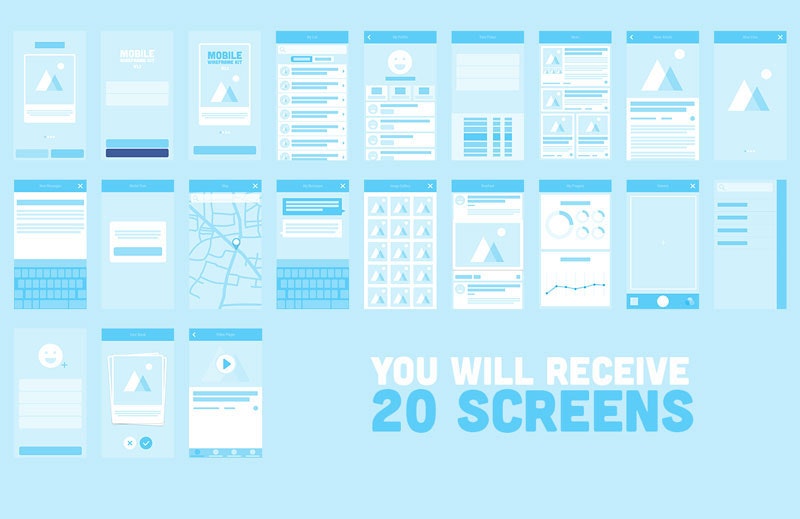 Mobile Wireframe Kit gallery image
