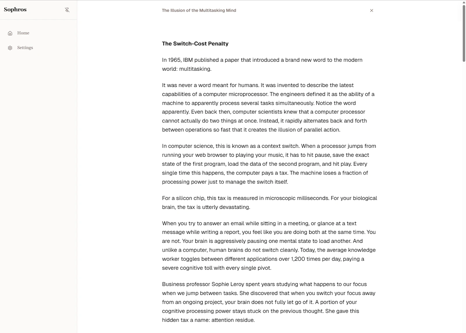 Sophros screenshot 1