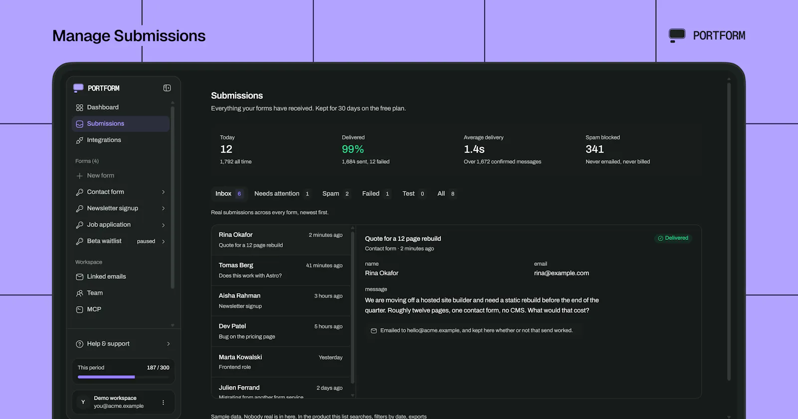 PortForm screenshot 2