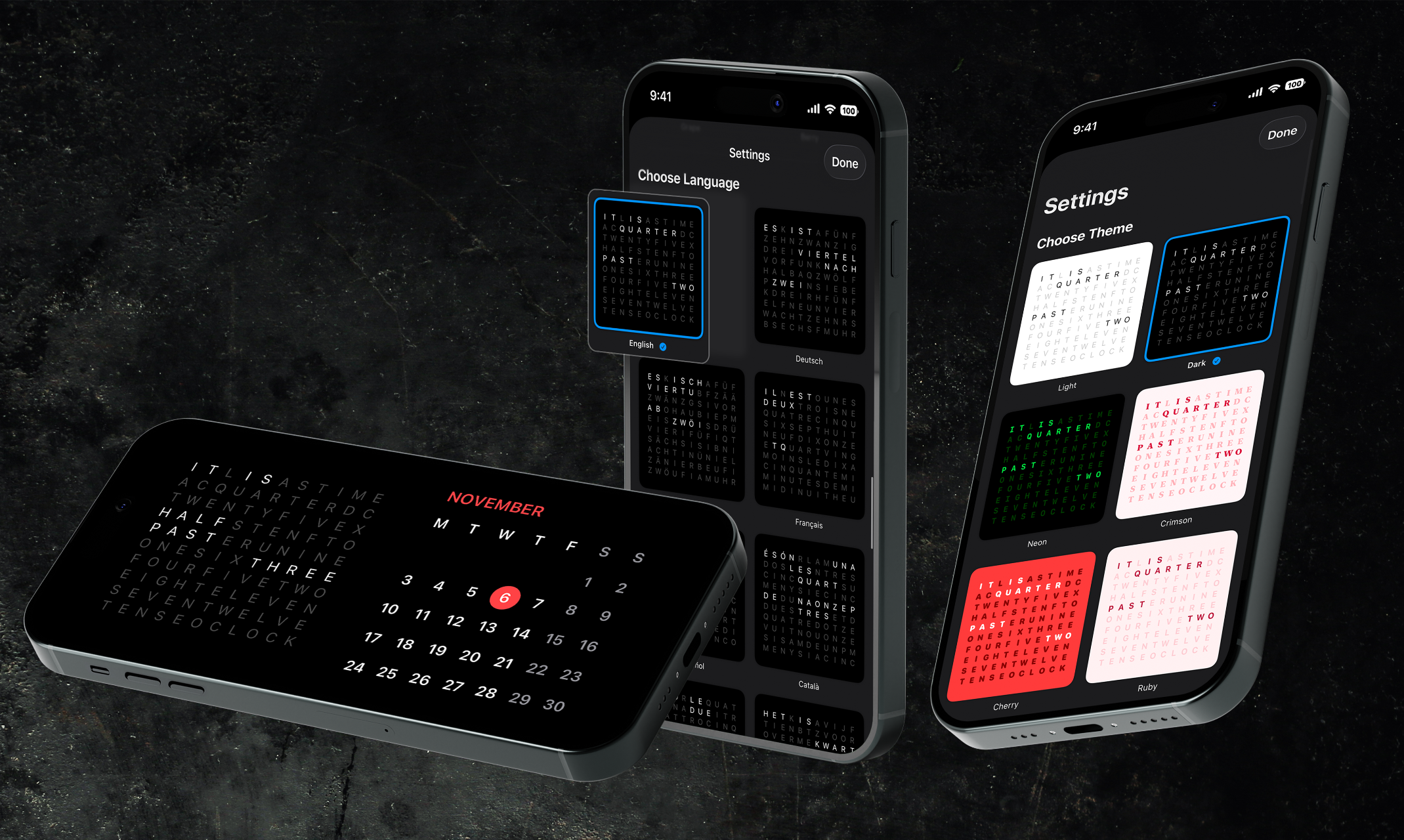 WordClock Widget - Main screenshot showing features and interface