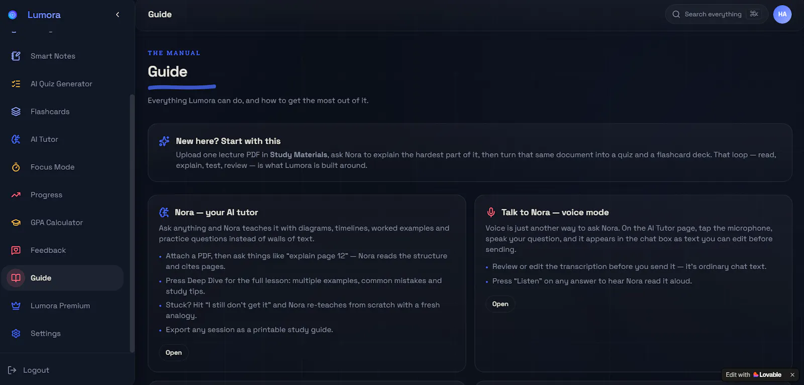 Lumora — Study workspace for students screenshot 3