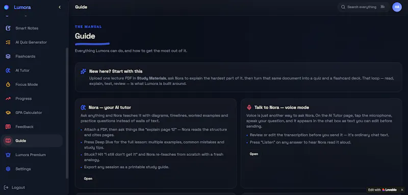 Lumora — Study workspace for students screenshot 3