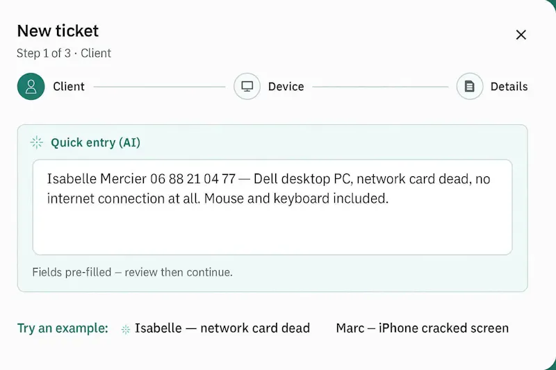 Owmyflow — AI-powered ticketing system screenshot 3