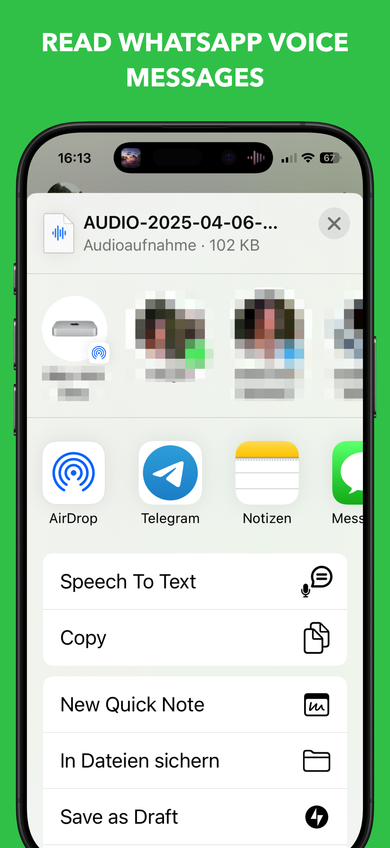 語音和音頻脫機文字 - 轉錄WhatsApp和Telegram的音頻 media 3