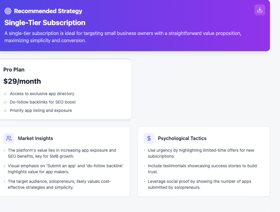 Pricing Analysis Tool gallery image