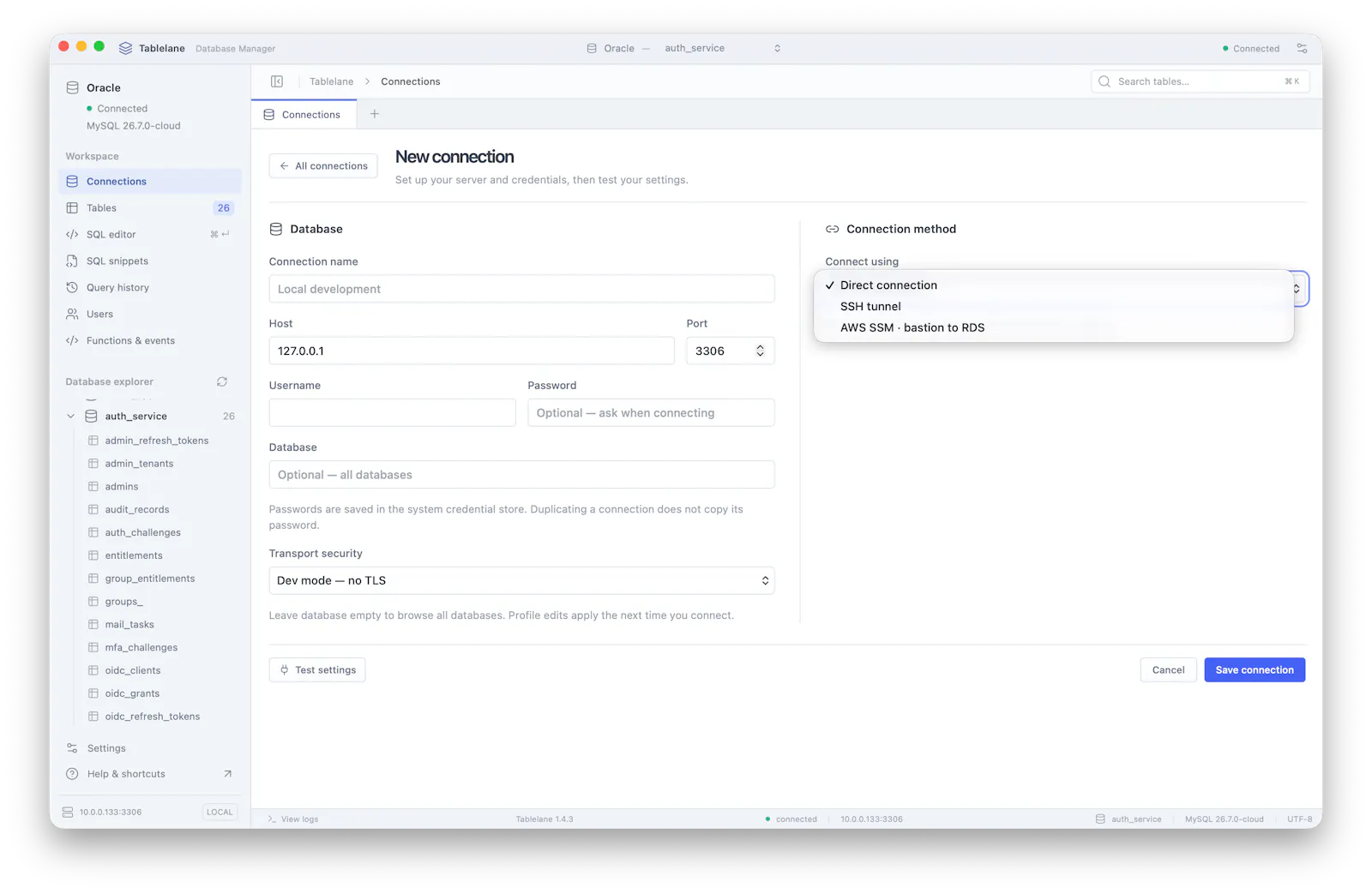 Tablelane - free mysql desktop client screenshot 4