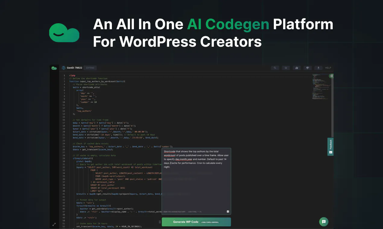 CodeWP AI: AI WordPress Code Generator | Product Hunt