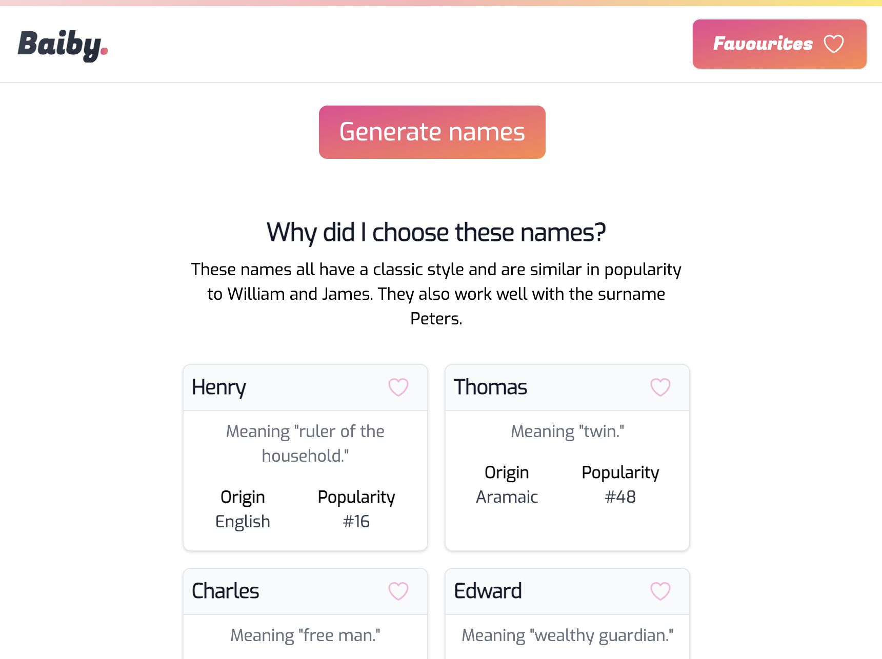 Baiby - Baby Name Generator - Vind je perfecte babynaam met behulp van AI media 2