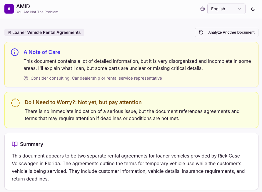 AMID - You Are Not The Problem - Screenshot 2 showing product features and functionality