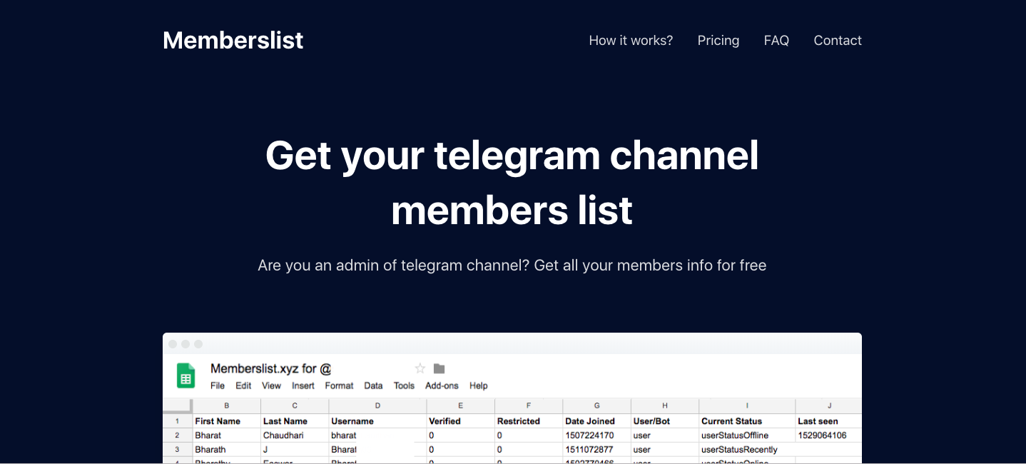 Telegram Members list gallery image