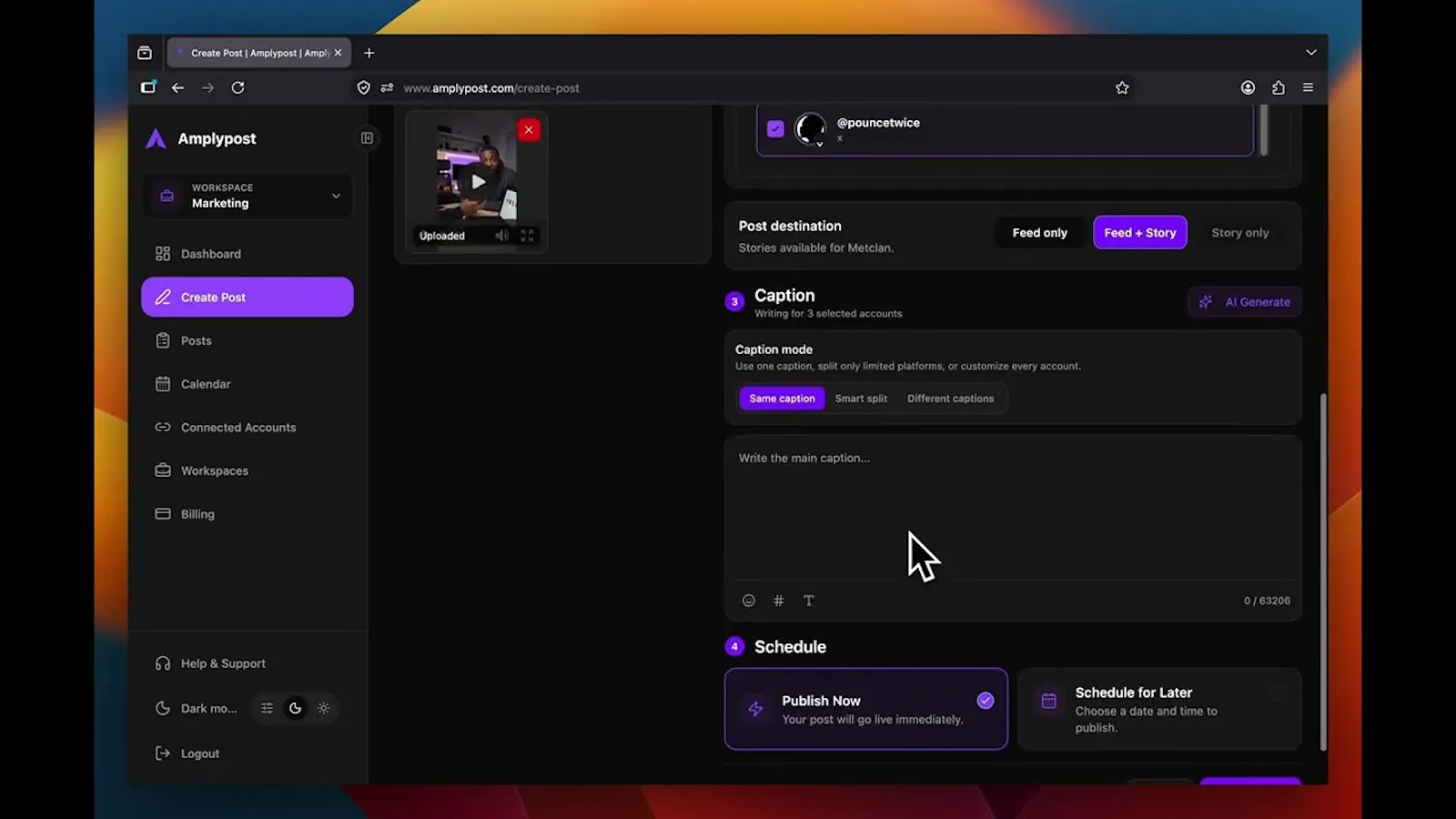 Amplypost screenshot 1 (video preview)