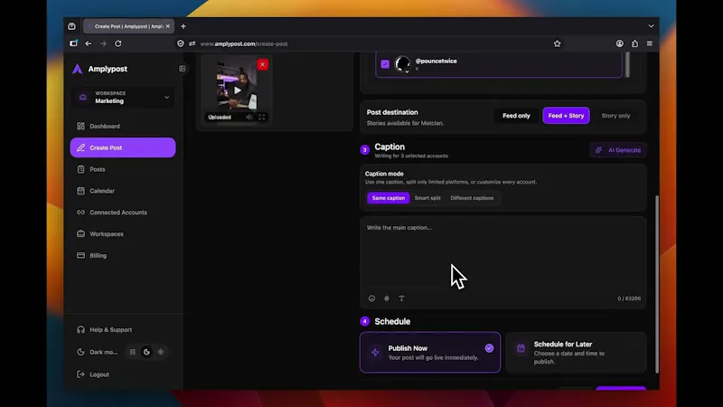 Amplypost screenshot 1 (video preview)