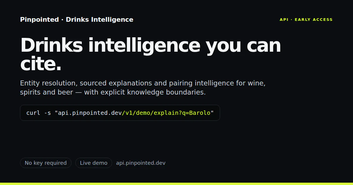 Pinpointed Drinks Intelligence API gallery image