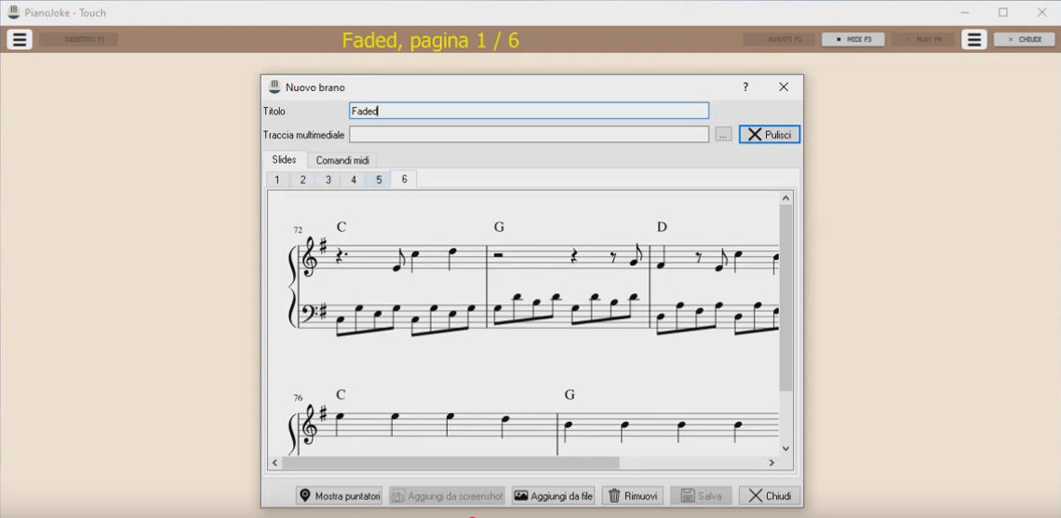 Pianojoketouch - Supporto musicale elettronico, per fogli musicali media 4