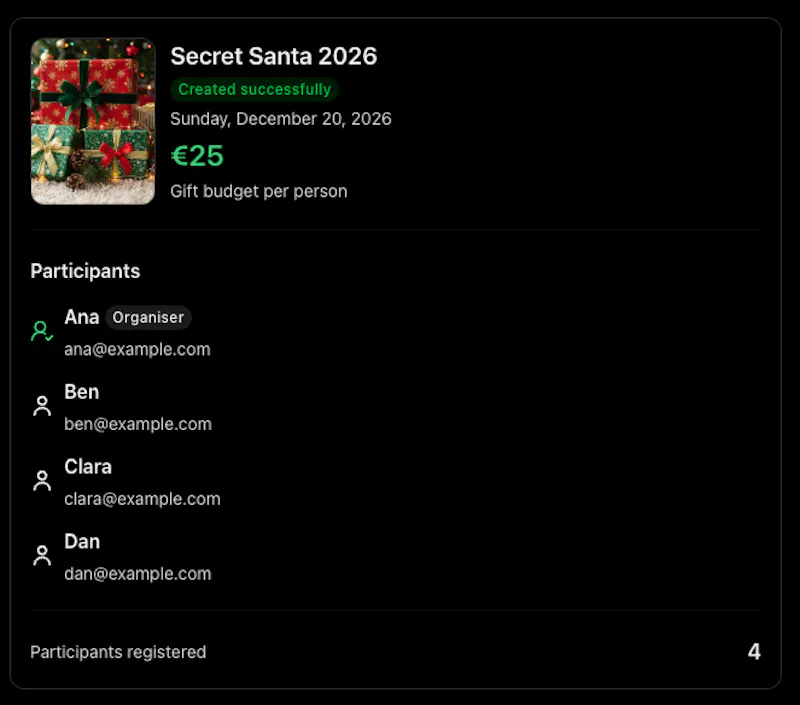 Secret Santa Raffle MCP screenshot 3