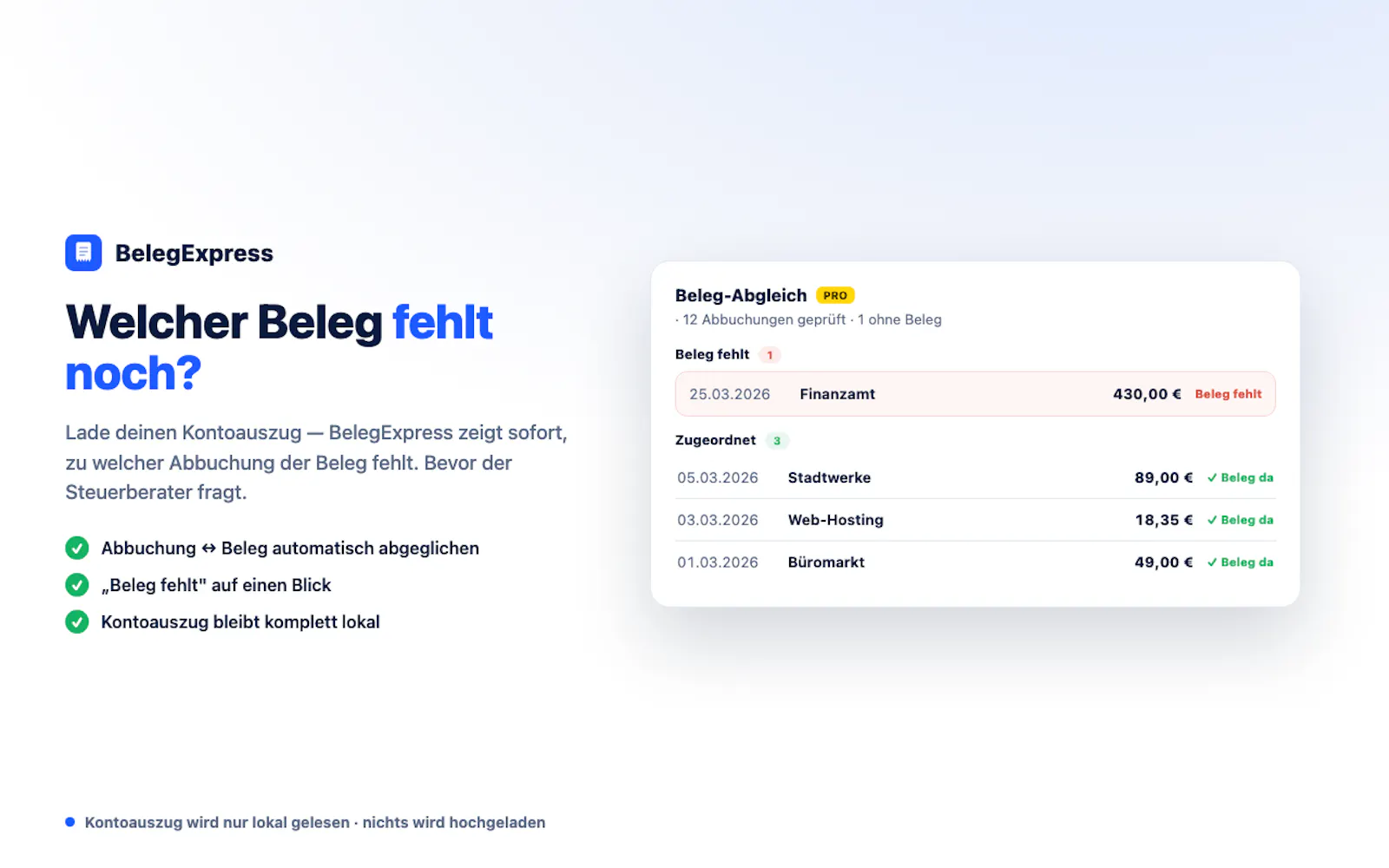 Belegexpress screenshot 2