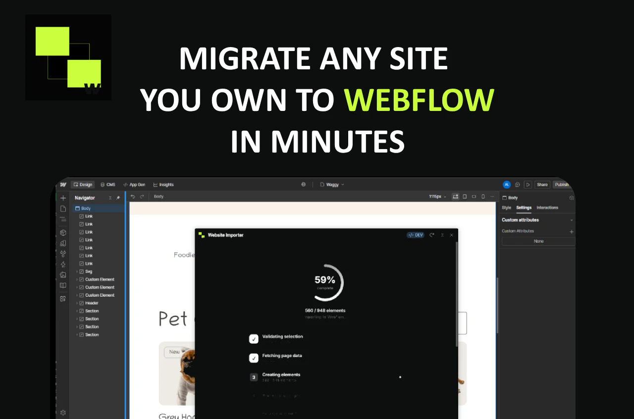 Website Importer for Webflow 截图 1
