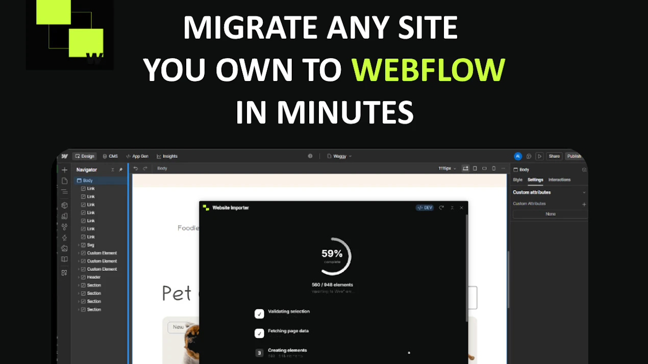 Website Importer for Webflow product
